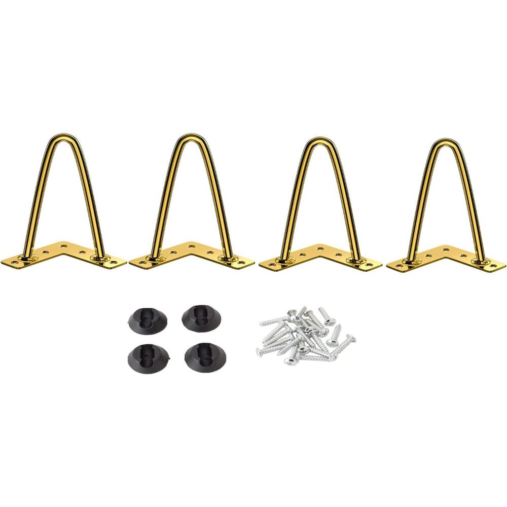 New Gold 4 Inch Solid Steel Mid Century Modern Hairpin Furniture Legs set of 4